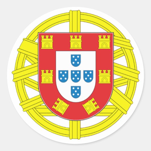 Portugese vlag ronde sticker (Voorkant)