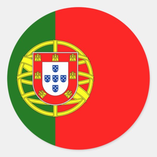 Portugese vlag ronde sticker (Voorkant)
