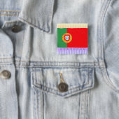 Portugese vlag vierkante button 5,1 cm (In situ)