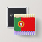 Portugese vlag vierkante button 5,1 cm (Voorkant /achterkant)