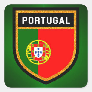 Portugese vlag vierkante sticker