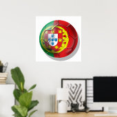 Portugese voetbalsupporters voor het nationale foo poster (Thuiskantoor)