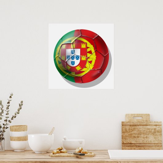 Portugese voetbalsupporters voor het nationale foo poster (Keuken)