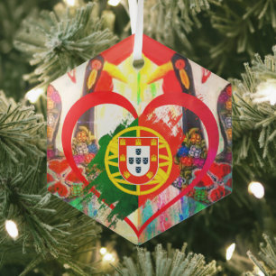 Portugese volks kunst glas ornament