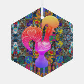 Portugese volkskunst glas ornament (Achterkant)