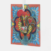 Portugese volkskunst glas ornament (Voorkant links)