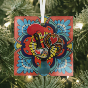 Portugese volkskunst glas ornament