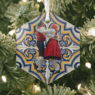 Portugese volkskunst glas ornament
