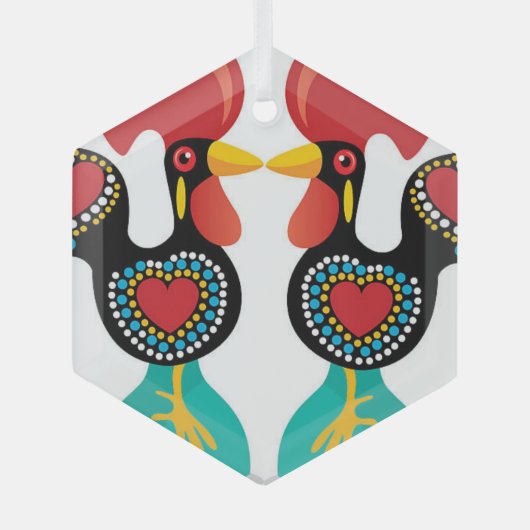 Portugese volkskunst glas ornament (Voorkant)