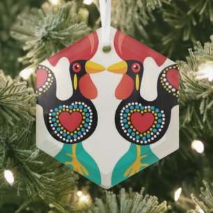 Portugese volkskunst glas ornament