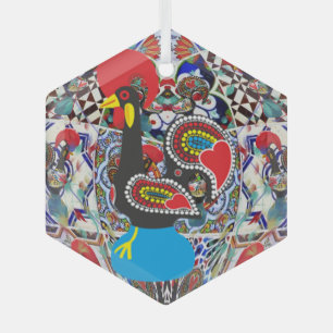 Portugese volkskunst glas ornament
