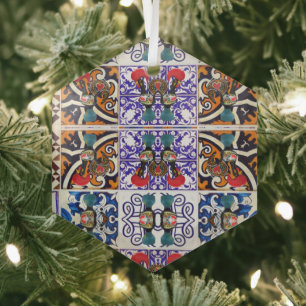 Portugese volkskunst glas ornament