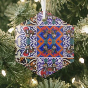 Portugese volkskunst glas ornament