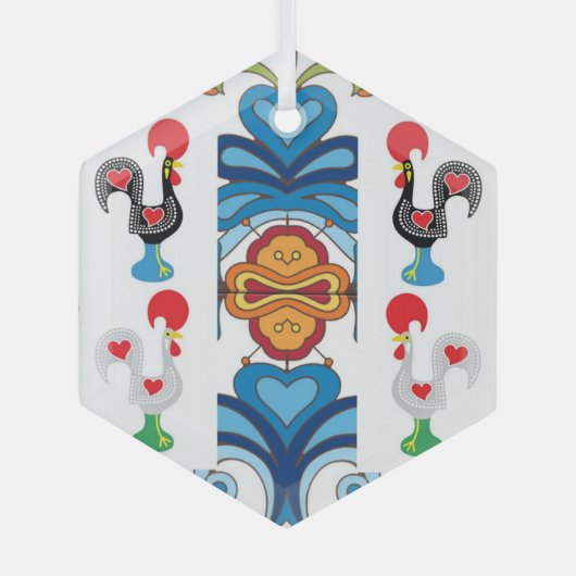 Portugese volkskunst glas ornament (Voorkant)