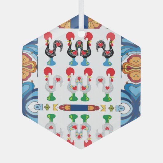 Portugese volkskunst glas ornament (Voorkant)