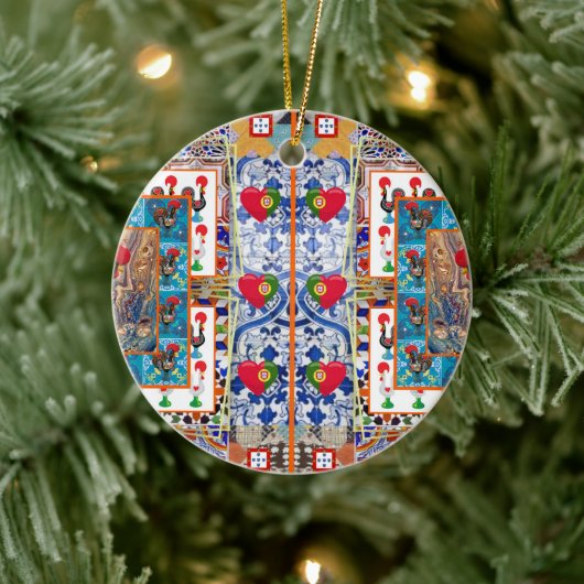 Portugese volkskunst keramisch ornament (Boom)