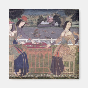 Portugese vrouwen die een maaltijd eten, Goa Magneet