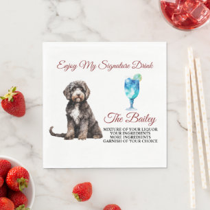 Portugese Water Dog Foto Onderscheidende Drank Servet