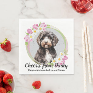 Portugese Water Dog Huwelijks Servetten Met Foto