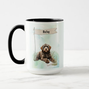 Portugese Waterdog Aquarel Gepersonaliseerde Hond Mok