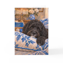 Portugese Waterdog Hanukkah Kaart