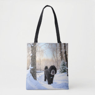 Portugese Waterdog Laat het Sneeuwen Kerstmis Draagtas