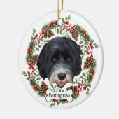 portugese waterhond keramisch ornament (Links)