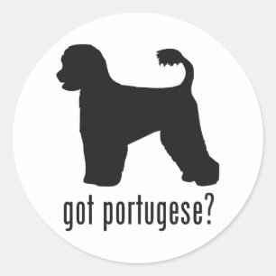 Portugese waterhond ronde sticker