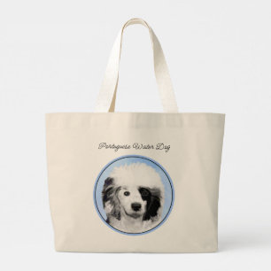 Portugese Waterhond Schilderen PWD Originele Hond  Grote Tote Bag