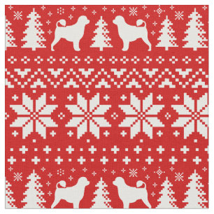 Portugese Waterhond Silhouetten Kerstvakantie Stof