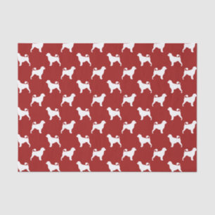 Portugese waterhond Silhouettes Pattern Red Tissuepapier