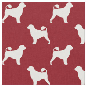 Portugese waterhond Silhouettes Red en White Stof