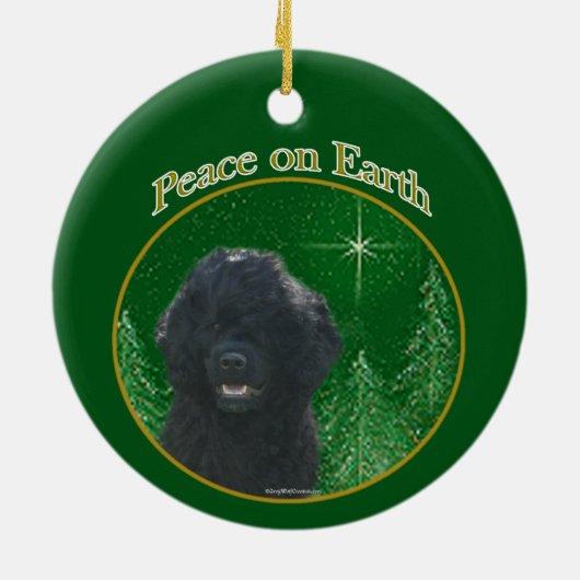 Portugese Waterhond Vrede Keramisch Ornament (Achterkant)