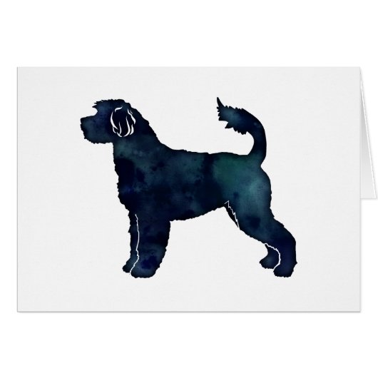 Portugese Waterverf waterhond Silhouette Card (Voorkant Horizontaal)