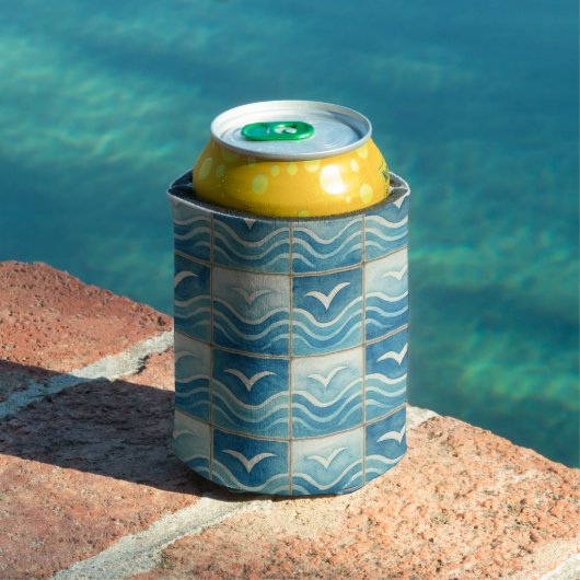 Portuguese Azulejo Blue Tile Pattern Can Cooler –  (Insitu Zwembad)