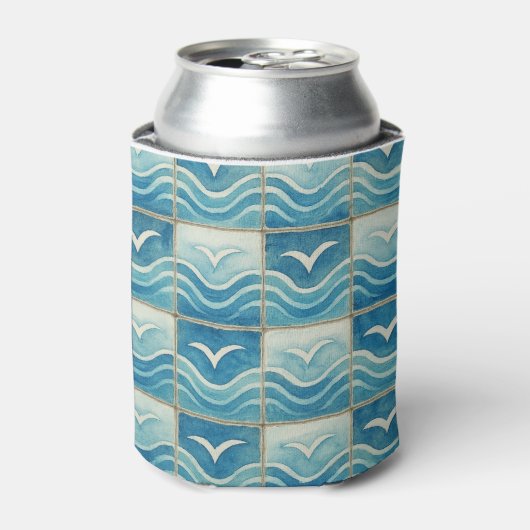 Portuguese Azulejo Blue Tile Pattern Can Cooler – (Blikje Voorkant)