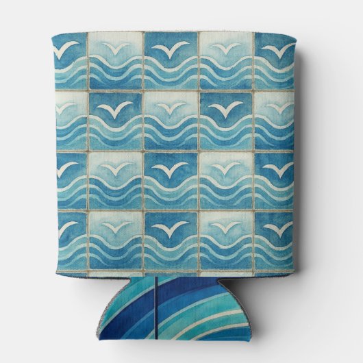 Portuguese Azulejo Blue Tile Pattern Can Cooler –  (Achterkant)