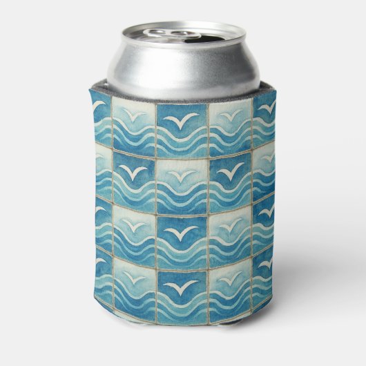 Portuguese Azulejo Blue Tile Pattern Can Cooler –  (Blikje Achterkant)