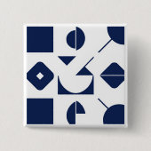 Portuguese Azulejo Geometric Pattern Button – Mode (Voorkant)