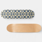 Portuguese Azulejo Pattern Skateboard Deck – Blue (Horz)