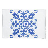 Portuguese Blue Tile central round medallion Kussensloop (Voorkant-Links)