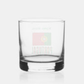 Portuguese Flag Green Personalized Whisky Glas (Achterkant)