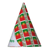 Portuguese Flag Tiled Personalized Paper Feesthoedjes (Rechts)