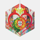 Portuguese folk art glas ornament (Voorkant)