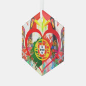 Portuguese folk art glas ornament (Voorkant links)