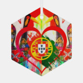 Portuguese folk art glas ornament (Achterkant)