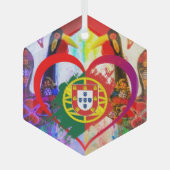 Portuguese folk art glas ornament (Voorkant)