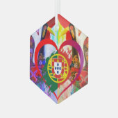 Portuguese folk art glas ornament (Voorkant links)