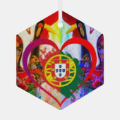 Portuguese folk art glas ornament (Achterkant)