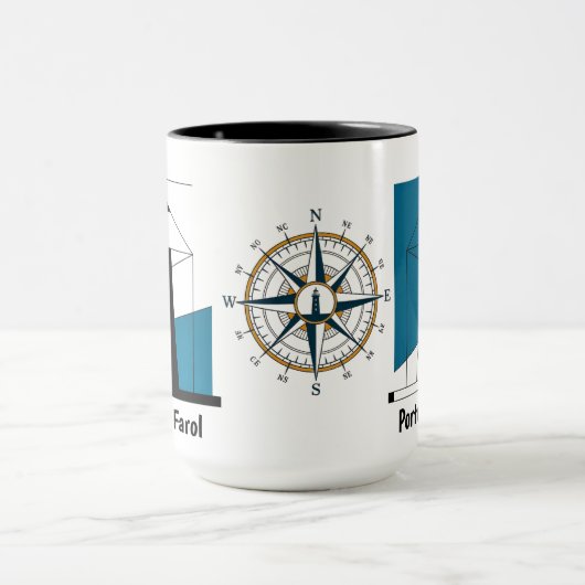 Portuguese Lighthouse Mug – Modern Farol Art Coffe (Centre)